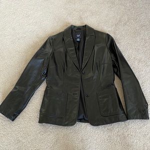 Gap black leather jacket
